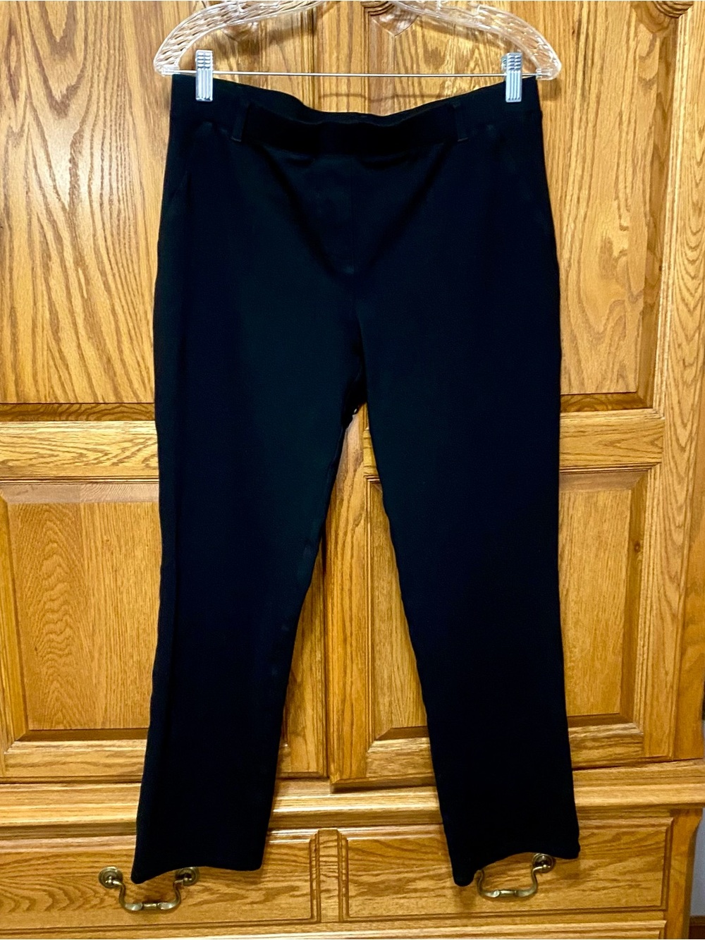 Quince Ultra Stretch Ponte Straight Leg Pants Black Sz L Minimalist Stretchy